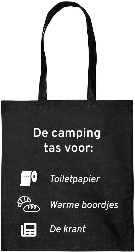 LBM De camping tas - Voor toiletpapier, warme broodjes en de krant - Zwart