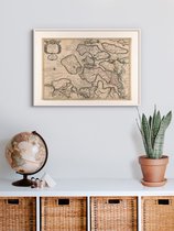 Poster In Witte Lijst - Historische Oude Kaart Zeeland - Stadsplattegrond 1696 - 50x70 cm