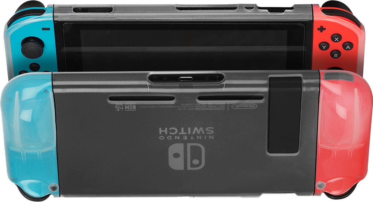 Hoesje Geschikt voor Nintendo Switch Case Hoes Hard Cover Schokbestendig - Bescherm Case Geschikt voor Nintendo Switch Hoes - Transparant