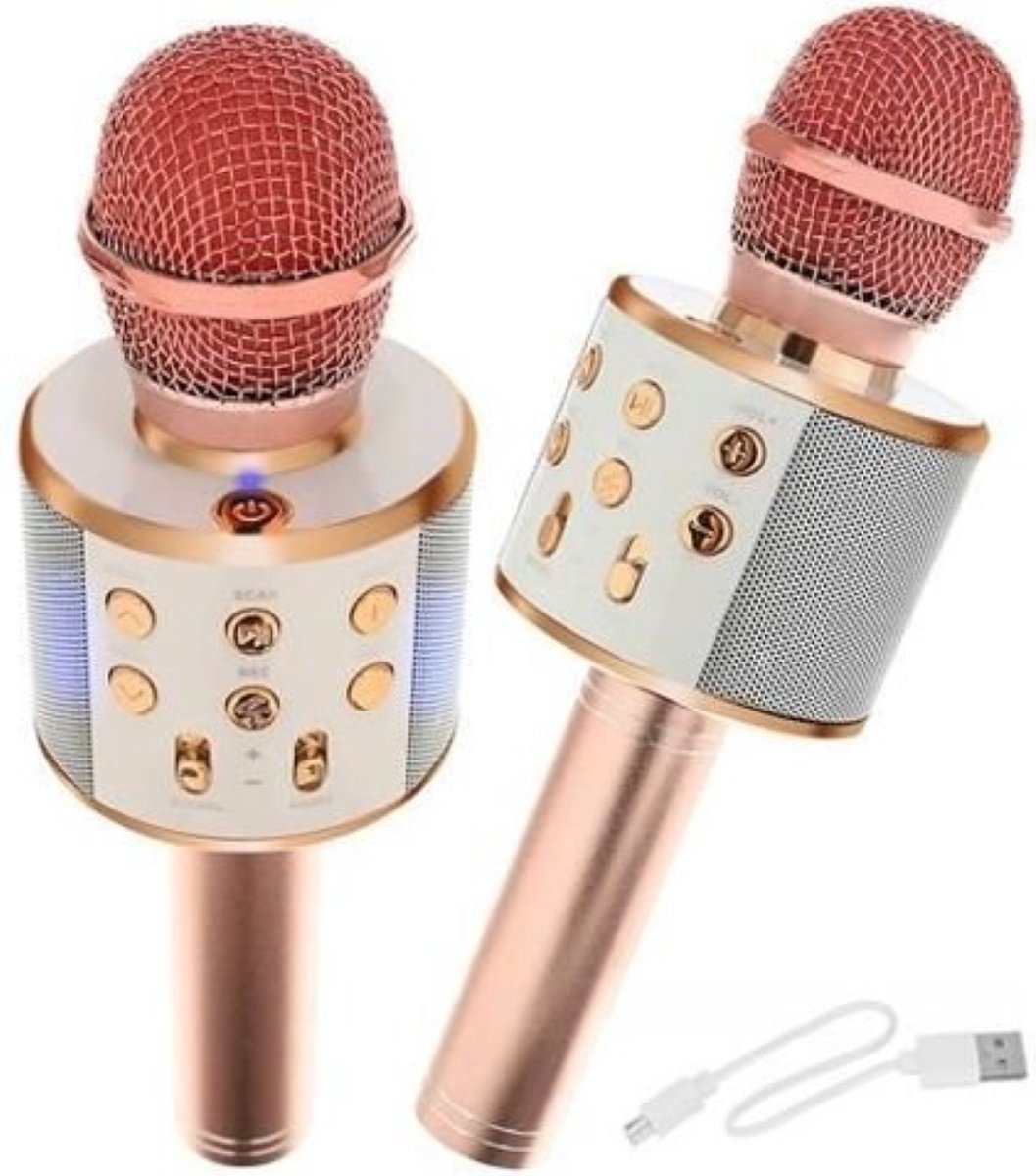Oneiro's Luxe Karaoke microphone with light pink speaker
