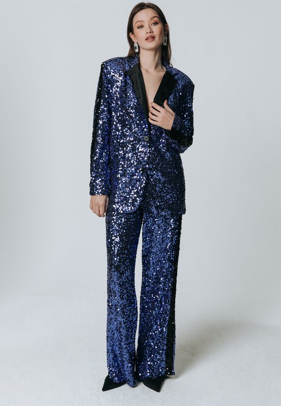 Colourful Rebel Emy Sequins Flare Pants Dames Broek - Maat XS