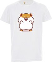 Kinder sportshirt / Hamster / Sportshirt wit / L