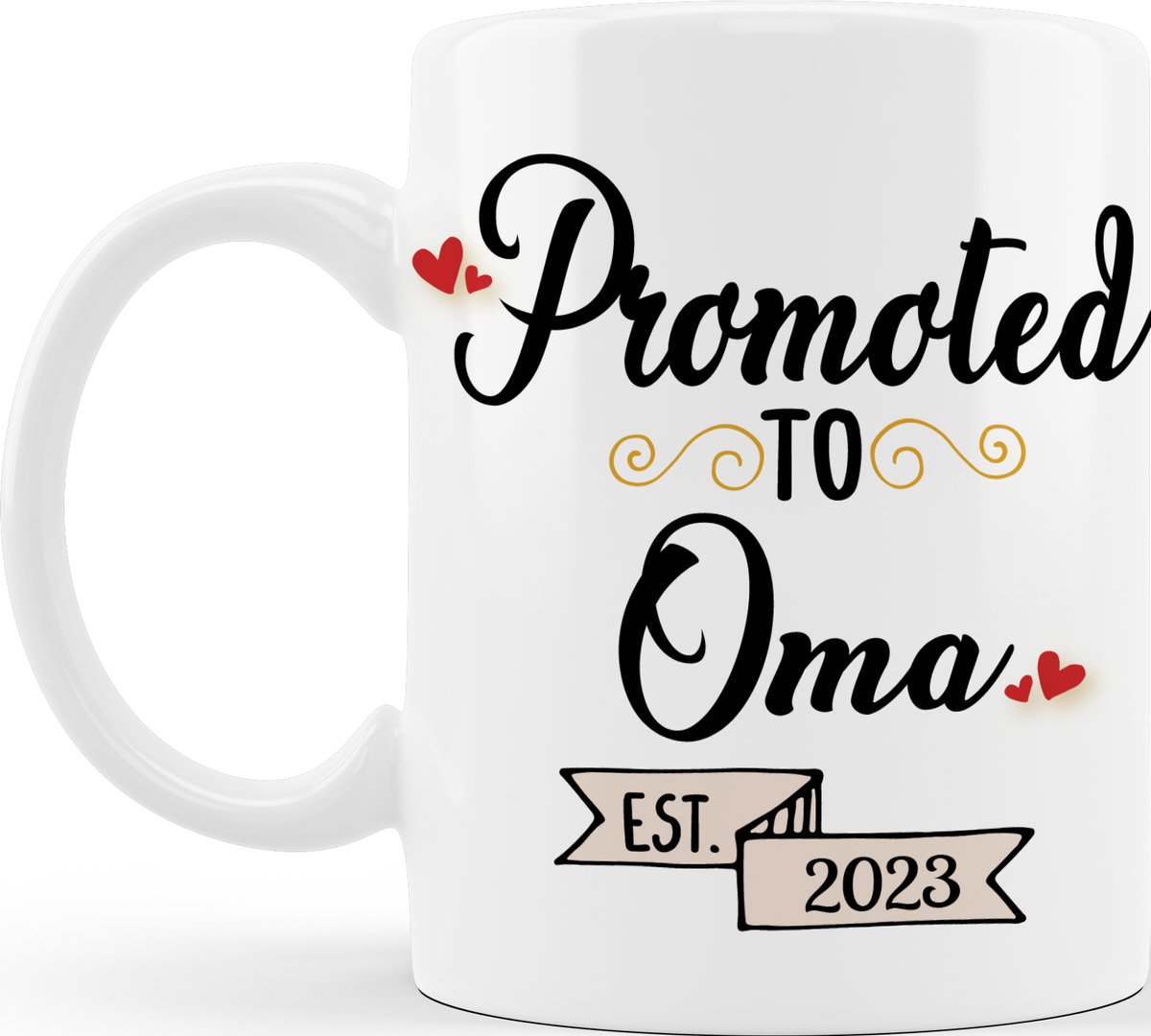 Mok Promoted to Oma - Beker - Kraamcadeau - Cadeau voor Oma - Zwangerschap aankondiging - Gratis Inpak Service (Jaar 2023)
