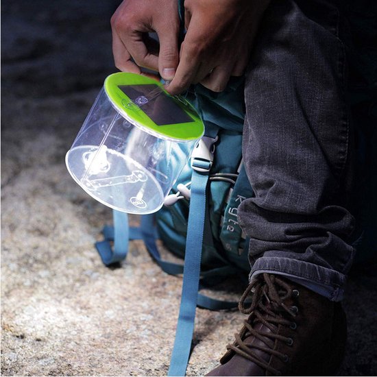 Outdoor 10 led opblaasbare zonnelamp - 3 kleuren licht - rood, blauw en groen van Merkloos — afbeelding 3
