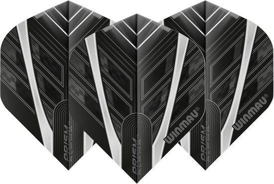 WINMAU - Prism Alpha Zwart en Grijs Dartvluchten - 1 set per pakket (3 vluchten in totaal) van Winmau — afbeelding 2