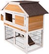 Happyment Houten Konijnenhok - Konijnenren voor binnen & buiten - 2 Verdiepingen - Black friday - Kerstcadeau