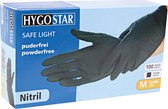 Hygostar Wegwerp handschoenen - Nitril - Poedervrij - Zwart - L - 100 stuks