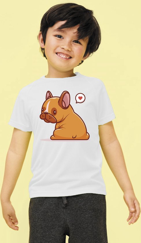 T-shirt sport Kinder / Chien / T-shirt sport blanc / M