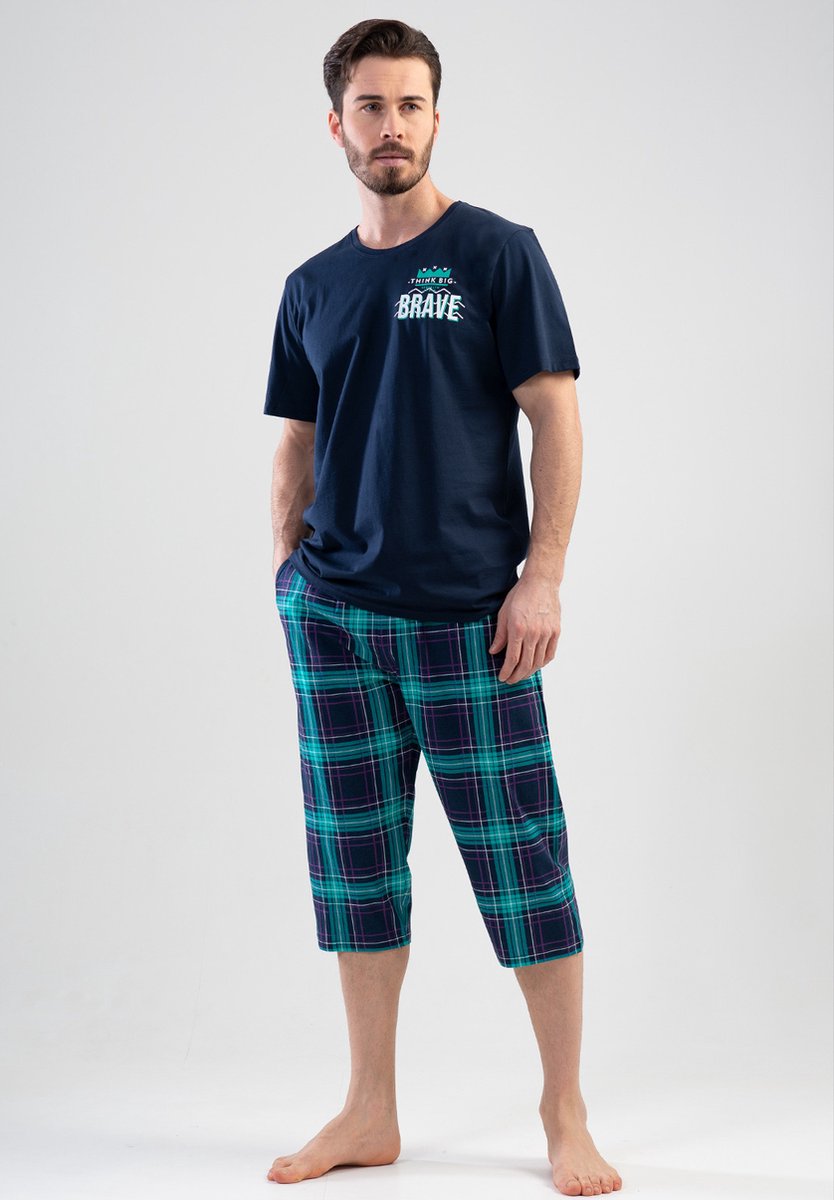 Venetta Man- heren pyjama- 100 % katoen- grote maten 3XL