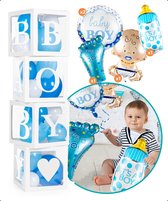 Baby Shower Ballonnen Decoratie Feestpakket - Jongen - Blauw - Babydoos