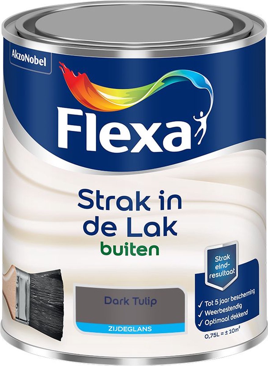 Flexa Strak in de Lak - Buitenlak - Zijdeglans - Dark Tulip - 750 ml