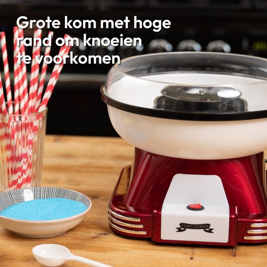 Gadgy Suikerspinmachine Retro, met 10 Stokjes en Maatlepel - Suikerspinmakers - Snoep - Kinderfeestje - Suikerspin Suiker - Cotton Candy — afbeelding 3