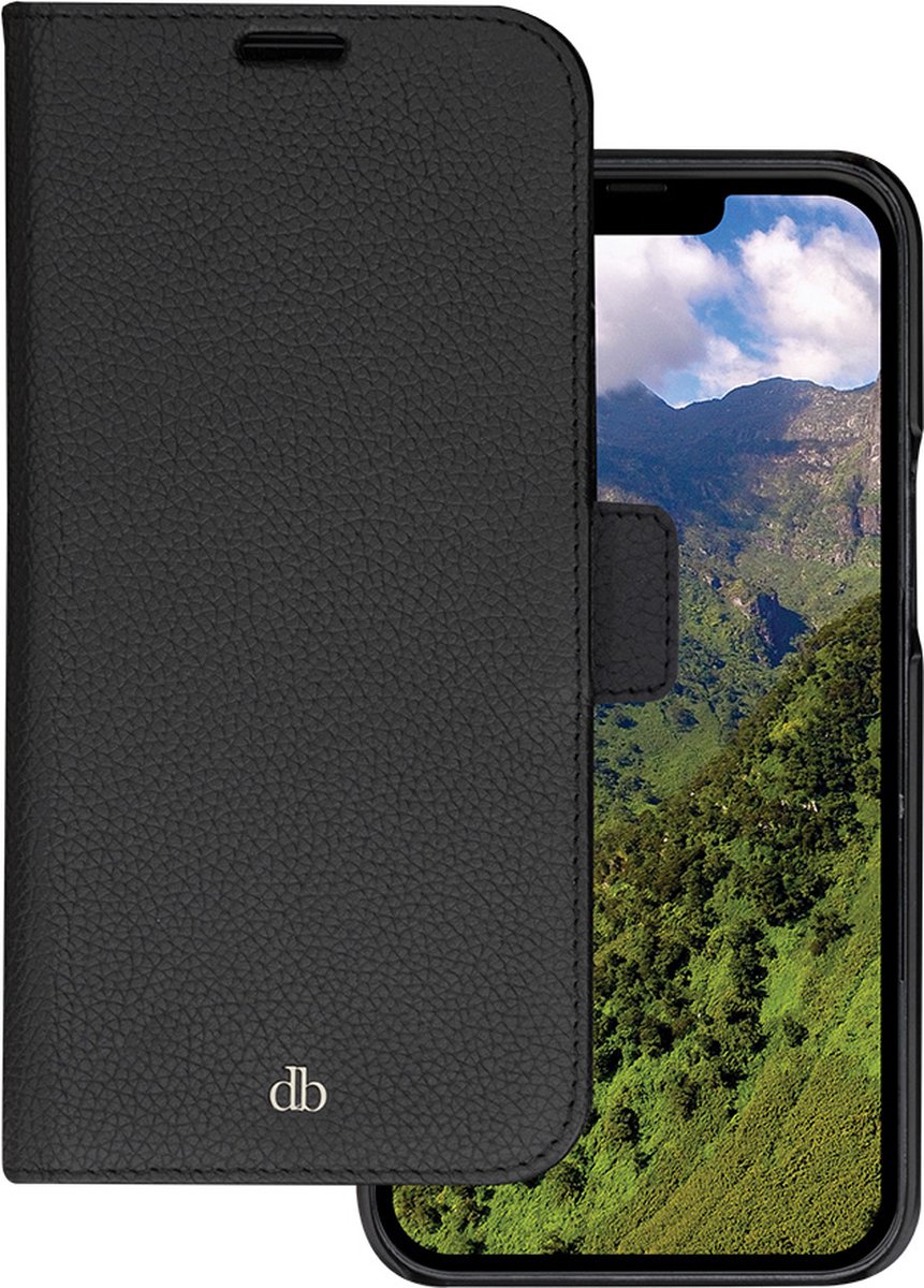 iPhone 14 Plus Bookcase hoesje - dbramante1928 - Effen Zwart - Leer