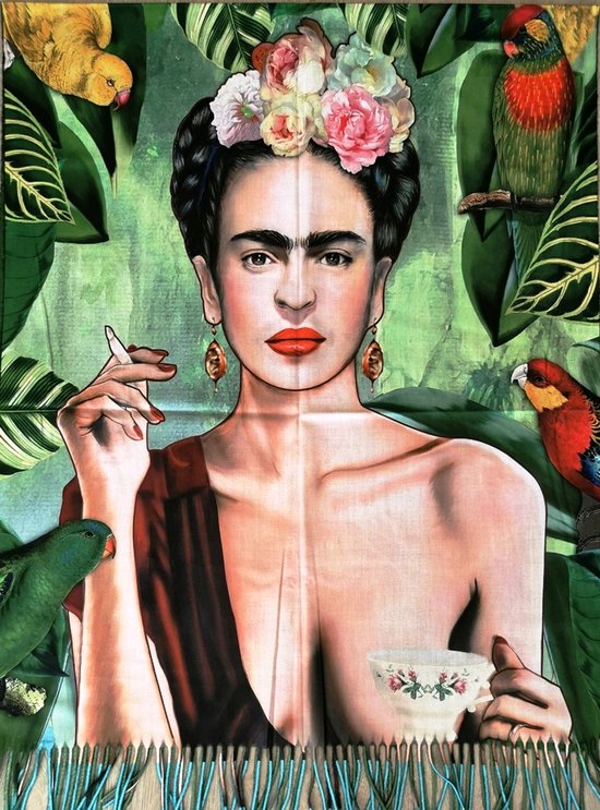 Frida Kahlo - Sjaal-Omslagdoek  - Kleurrijk en Super zacht - 180cm x 70cm