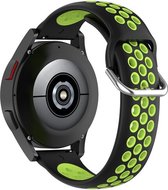Bracelet By Qubix Samsung Galaxy Watch 5 Pro - 45 mm - Bracelet sport en Siliconen avec boucle ardillon - Zwart + vert - Largeur de bande : 20 mm