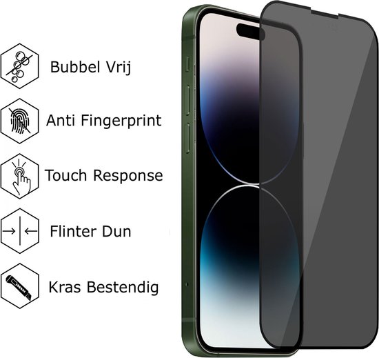 Protecteur d'Écran iPhone 14 Pro Max en Verre Trempé - Confidentialité