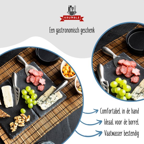 Krumble de Couteaux à fromage à fromage 6 pièces en acier inoxydable en boîte / Couteaux à fromage / Ensemble de couteaux à fromage pour tous les types de fromage - Acier