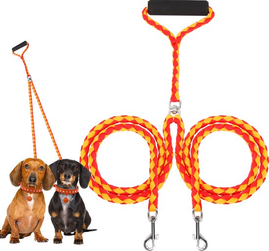 Dubbele Hondenriem voor 2 Honden - Duo Hondenlijn - Hondenleiband Riem
