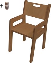 Kinderstoel met leuning - Kinderstoeltje 3-8 jaar - Zithoogte 30cm - Van Aaken Design - Gemaakt in Nederland - Hout - Berken Multiplex - incl. Meubellak