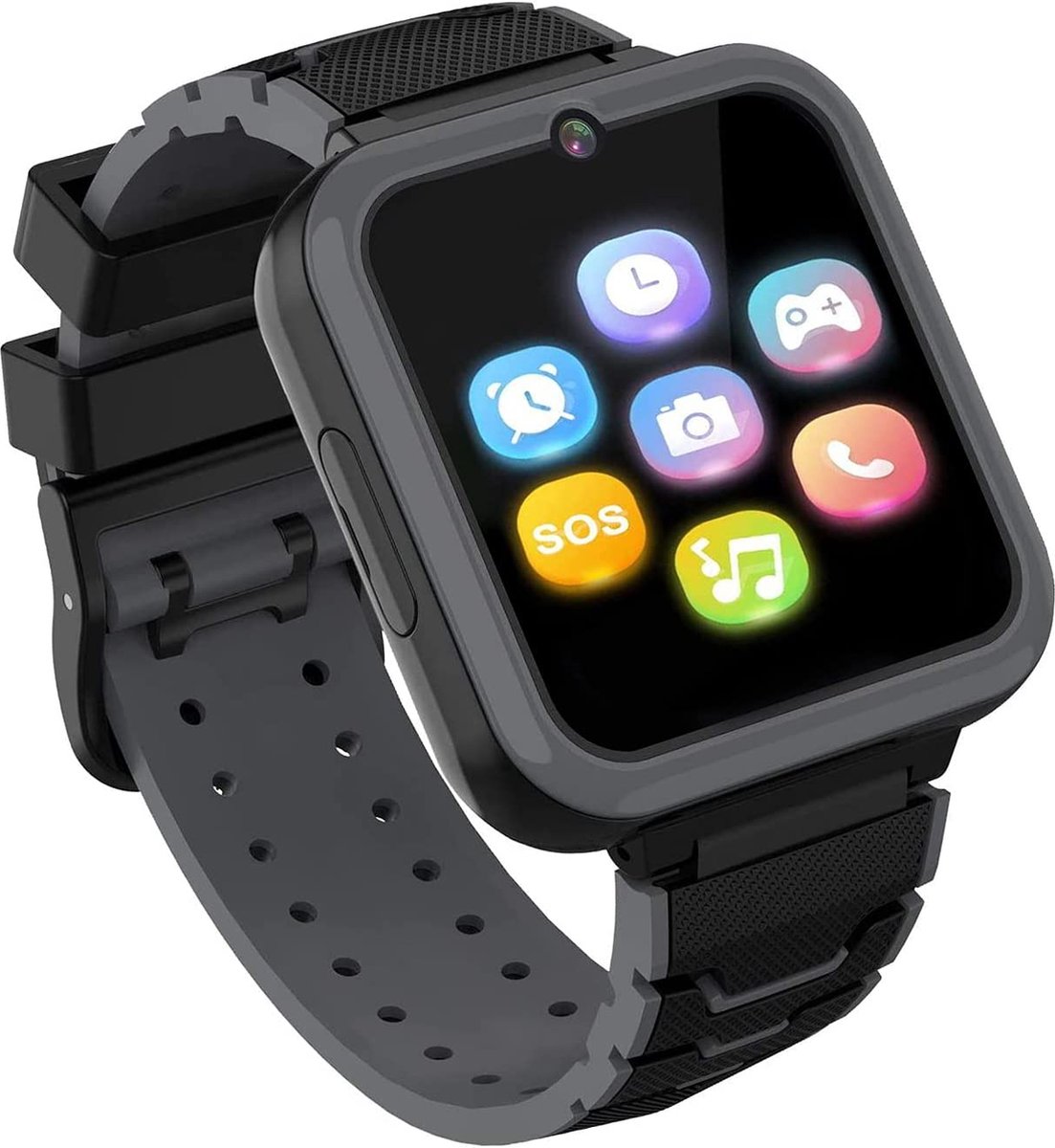 Kids Smartwatch Telefoon voor jongens meisjes met HD Touchscreen, Smart Horloge voor kinderen met Games Muziekspeler Twee-weg Call SOS Zaklamp Calculator Recorder Wekker, Verjaardagscadeaus voor 3-12Y (ZWART)