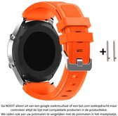 Oranje Siliconen Bandje geschikt voor 22mm smartwatches van verschillende grote merken (zie lijst met compatibele modellen in producttekst) - Maat: zie maatfoto – 22 mm orange rubber smartwatch strap
