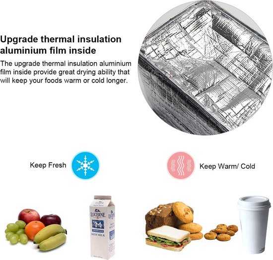 Lunchtas - Geïsoleerde lunchtas - Handig lunctas voor werk en school - compact lunchtas van Sable&Zen — afbeelding 3