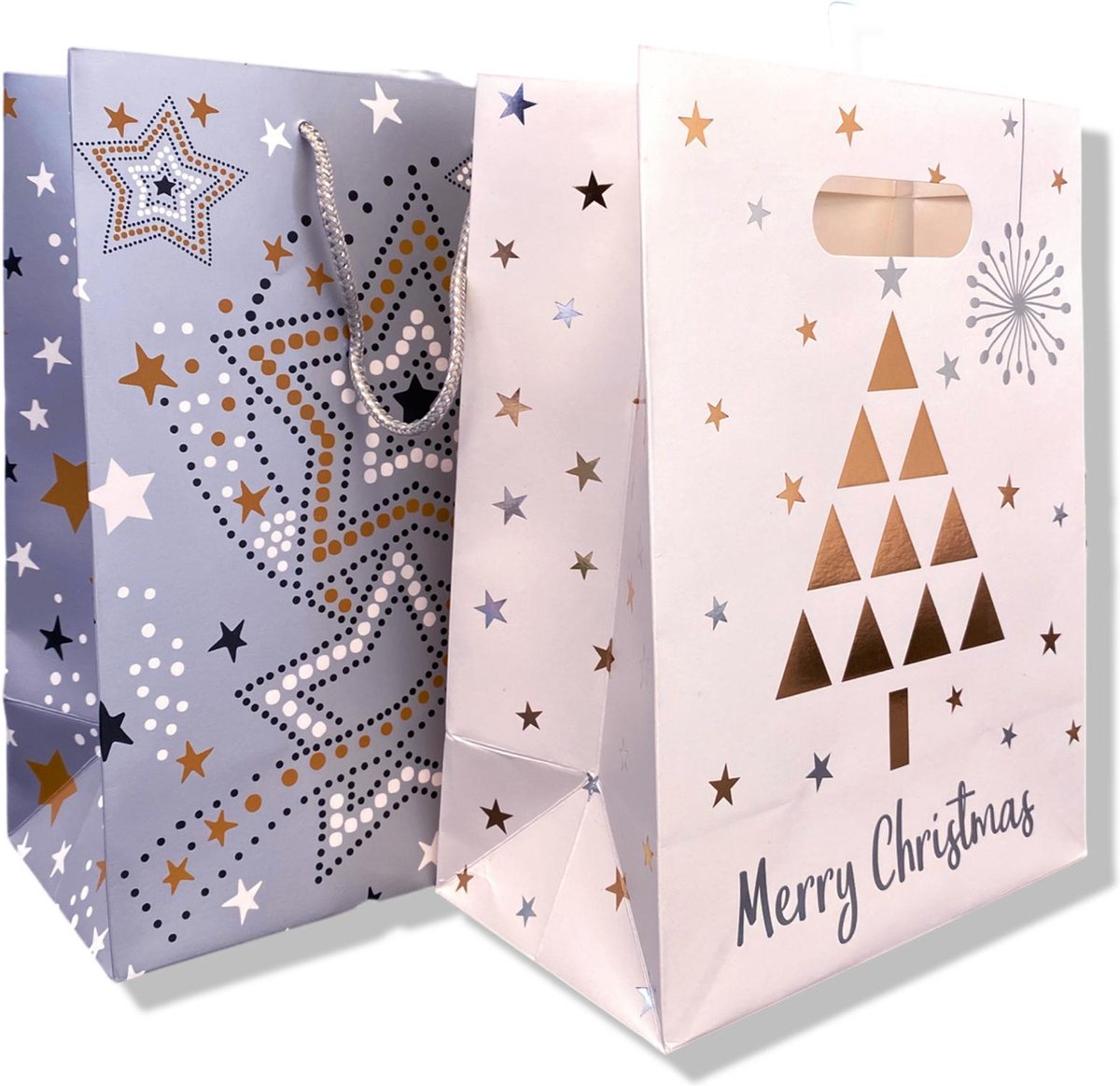 4 Luxe cadeau tasjes A5 Kerst kado tasjes