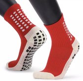 Chaussettes grip football - rouge - chaussettes grip - chaussette grip - taille unique