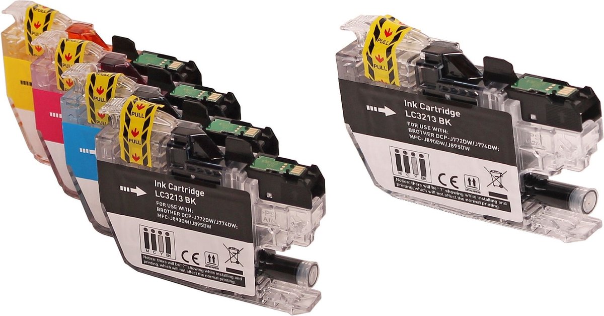 IPEXNL inktcartridges geschikt voor Brother LC3213 LC3213XL multipack van 5 cartridges voor Brother MFC-J491DW, MFC-J497DW, DCP-J572dw, MFC-J890DW, MFC-J895DW, DCP-J772DW ,DCP-J774DW