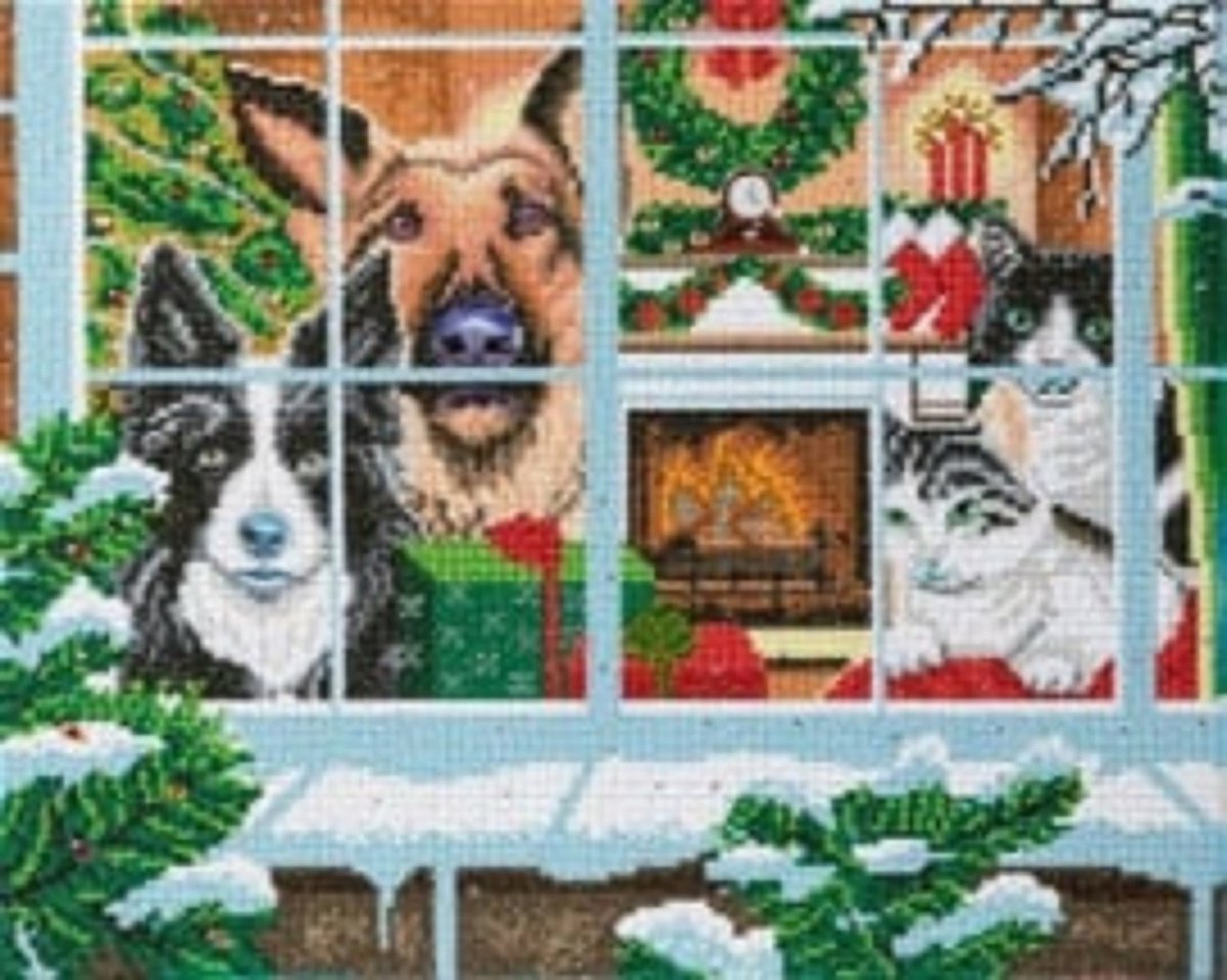 Crystal Art - dieren kerst - diamond painting - 40 x 50 cm - canvas