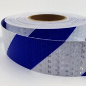 Winkrs | Reflectie tape | Blauw en Wit | Veiligsheids stickers | Voor auto, vrachtwagen, aanhangers, etc | 10 meter