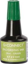 Q-CONNECT stempelinkt, flesje van 28 ml, groen 10 stuks