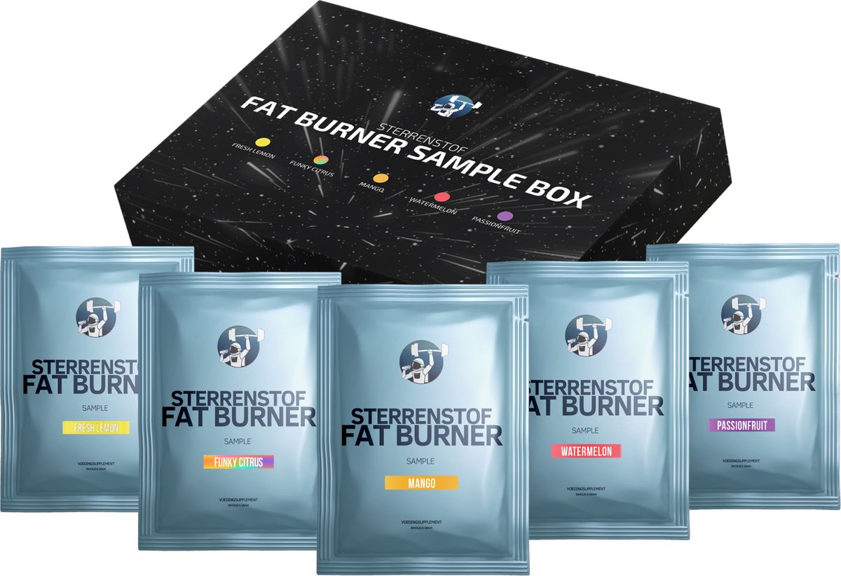 Sterrenstof FatBurner Sample Box - FatBurner Proefpakket - 5 smaken - Afvallen - Vermindert het Hongergevoel - Sterrenstof