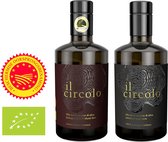 il circolo - Bio Olijfolie Extra Vierge - Combi Voordeel: Selezione Superiore (500ml, oogst 9/2022) & Moresca D.O.P. (500ml. oogst 9/2021) - Premium Kwaliteit - 100% Siciliaans - 1 liter