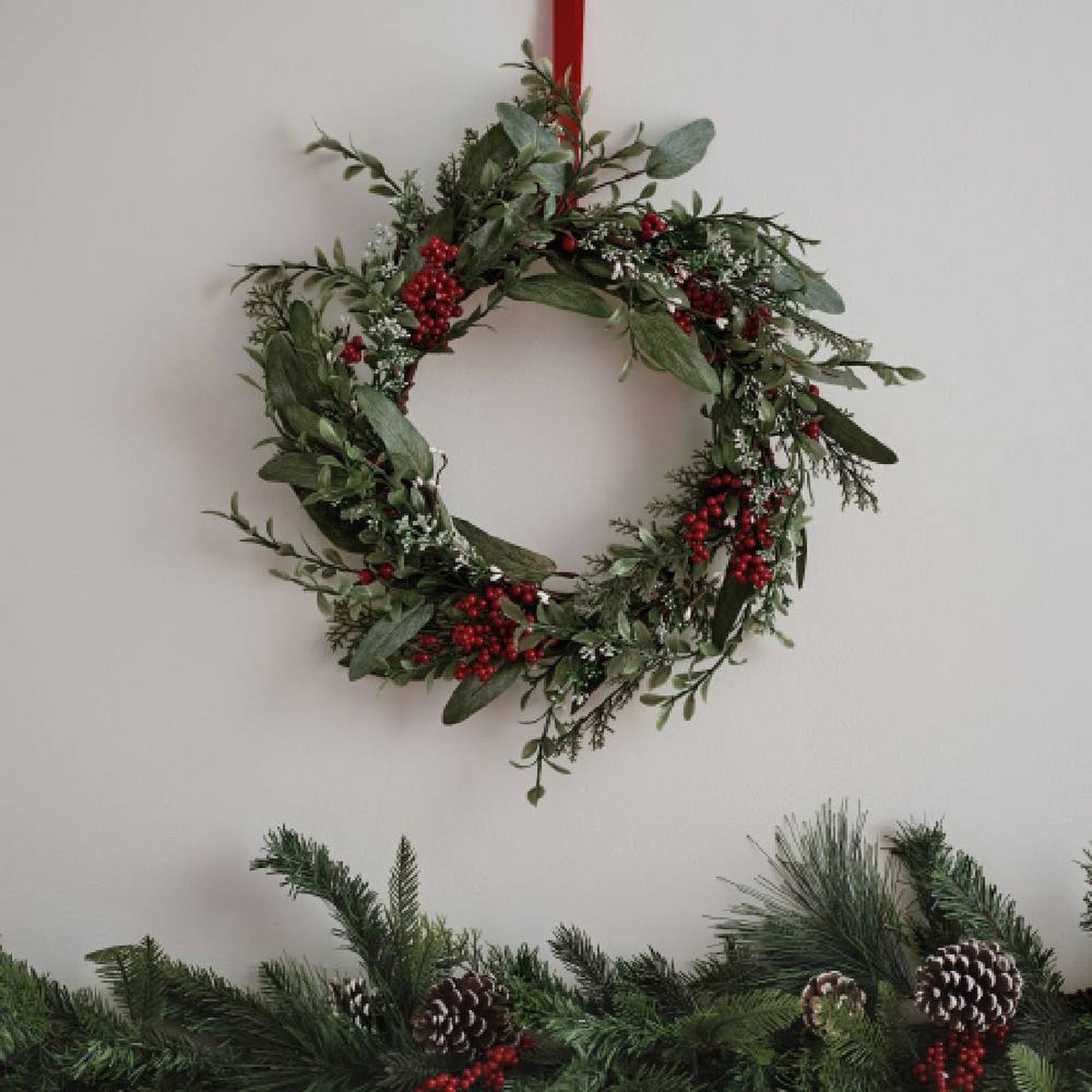 Kerstkrans Bessen & Bladeren