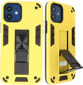 Hoesje Stand Hardcase Back Cover Color Geel geschikt voor Iphone 12 Mini