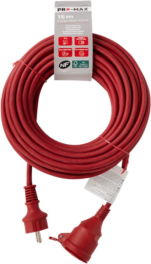 Verlengsnoer rubber 3x1,5 mm² zwart, 25 m kopen