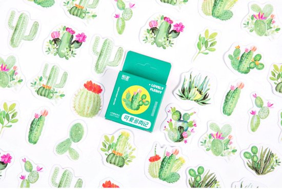 Bullet Journal Stickers – Planner Agenda Stickers – 45 Stuks – Botanisch – Cartoon – Cactus – Scrapbook stickers – Laptop stickers – Telefoon stickers – Bujo stickers – Stickers volwassenen en kinderen