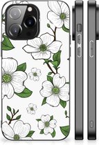 Smartphone Hoesje iPhone 14 Pro Max Trendy Telefoonhoesjes met Zwarte rand Dogwood Flowers