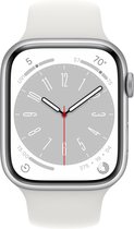 Apple Watch Series 8 - Smartwatch dames en heren - 41mm - Zilver Aluminium