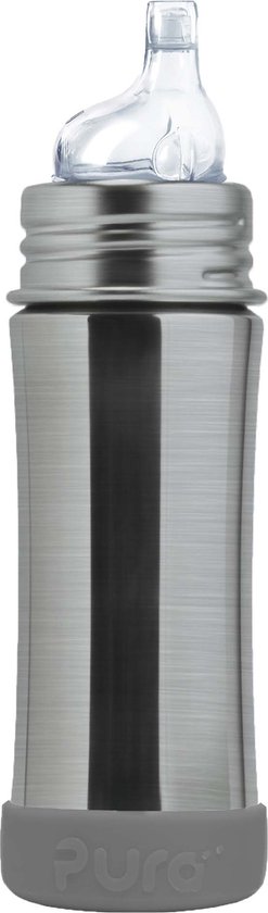 Babyflesje - Pura tuitfles - Plasticvrij - 325 ml - Bumper Grijs
