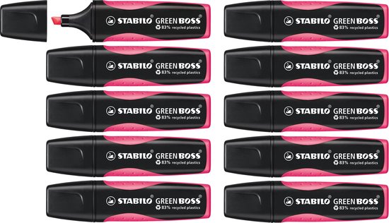 STABILO GREEN BOSS - Markeerstift - Gemaakt Van 83% Gerecycled Plastic - Roze - Per stuk