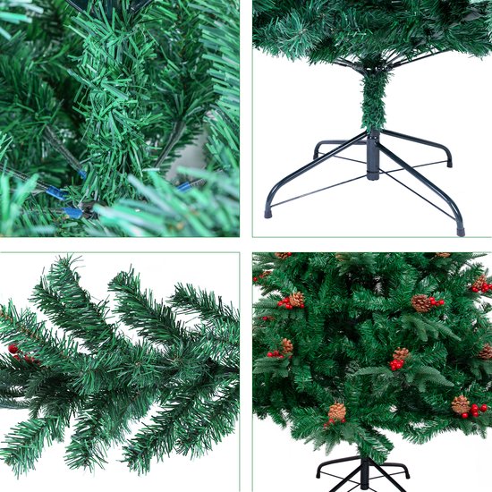 Excellent Trees® Stavanger Black 150 cm Zwarte Kerstboom met Verlichting - 250 LED Lampjes - ⌀91cm - ↕150cm