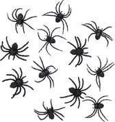 Spinnenfamilie set van 12 stuks - 5x6 cm halloween decoratie