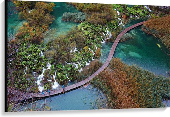 WallClassics - Toile - Pont entre Water envahie - 120x80 cm Photo sur Toile Peinture (Décoration murale sur Toile)