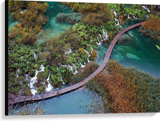 WallClassics - Toile - Pont entre Water envahie - 100x75 cm Photo sur Toile Peinture (Décoration murale sur Toile)