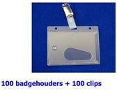 Porte-badge Porte-badge d'identification 100 pièces avec clip (transparent)