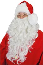 Pruik met baard lang Kerstman  - Kerst winter thema feest party fun