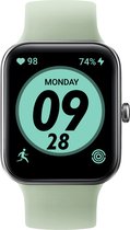Smartwatch Dames Heren en Kinderen S207 - Met Activity Tracker - Hartslagmeter - Geschikt voor iOS en Android - 44mm - Groen