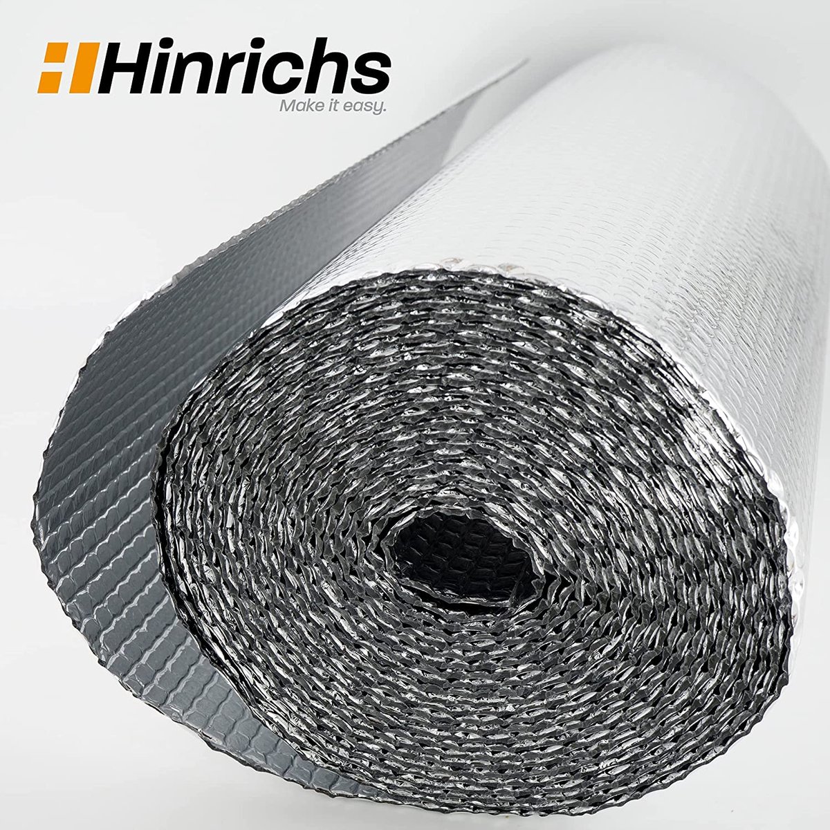 Hinrichs Isolatiefolie 10 mx 60 cm - Thermische folie voor ramen, auto's, camping of zwembad - Perfect als warmte-isolatie, koudebescherming en verduistering